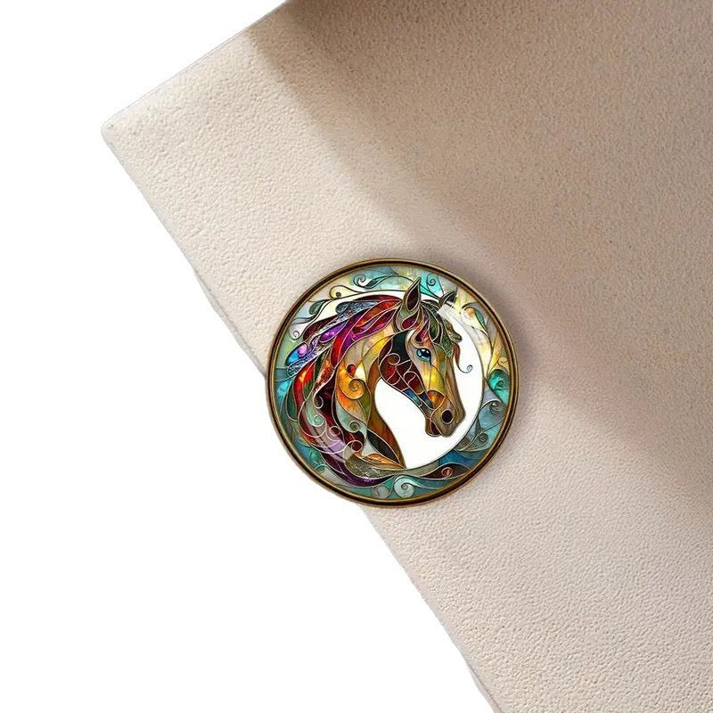 Rainbow horse pin