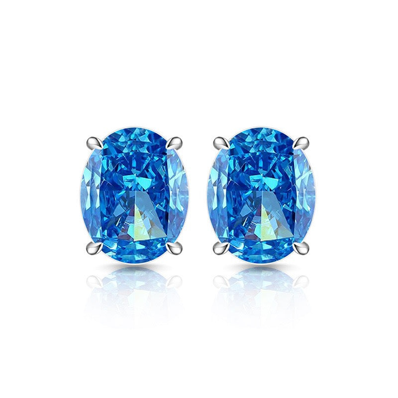 7x9 mm cubic zirconia oval studs