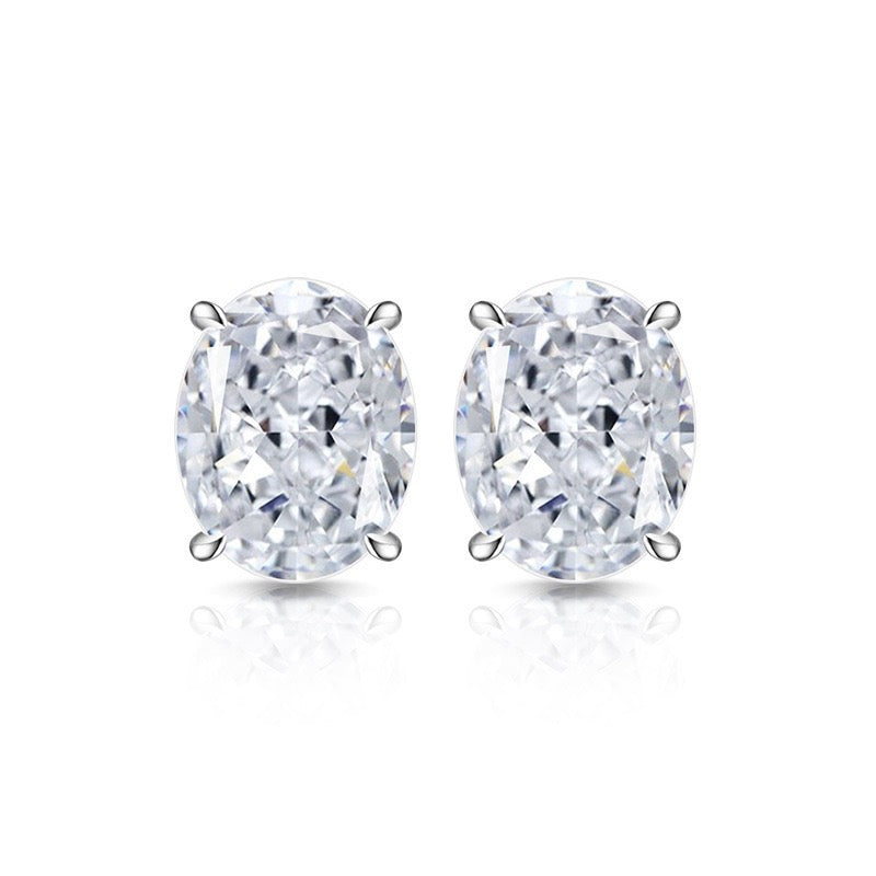 7x9 mm cubic zirconia oval studs