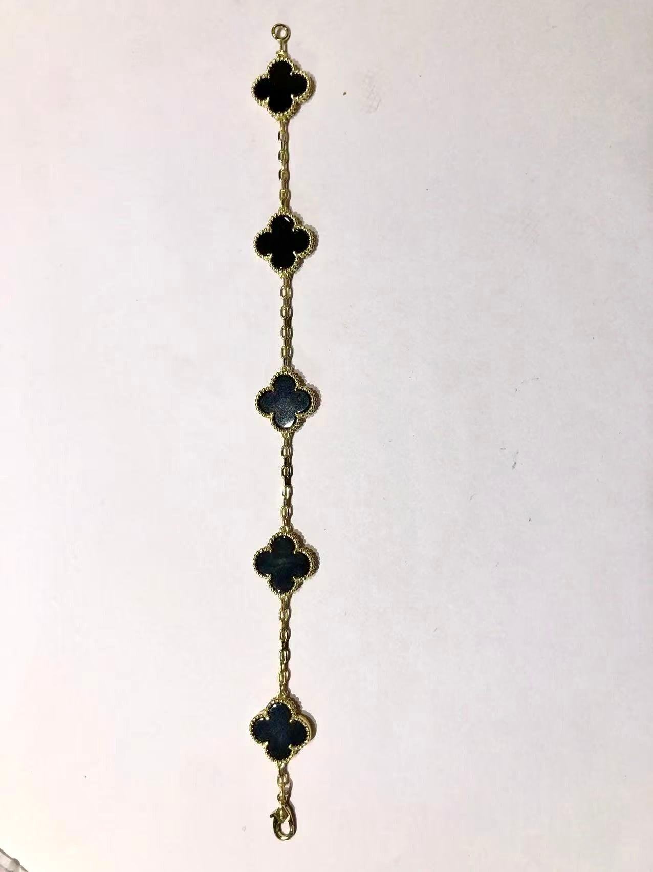 5 clover gold plated bracelet