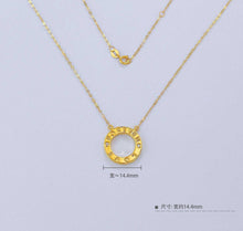 Load image into Gallery viewer, 18K yellow adjustable diamond inlaid FOREVER LOVE ring chain set (with Nanjing National Inspection Certificate)
