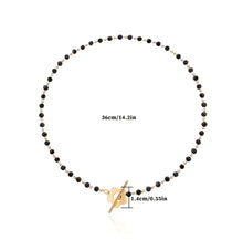 Load image into Gallery viewer, Black crystal glass bead chain
