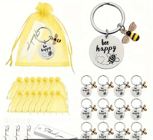 Bee Happy key ring