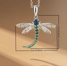 Load image into Gallery viewer, Crystal Dragonfly pendant necklace
