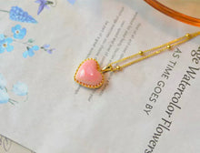 Load image into Gallery viewer, Natural Queen Shell Rouge Snail Powder Pink heart pendant and necklace
