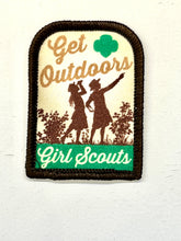 Load image into Gallery viewer, Girl Scouts vintage get outdoors sew-on patch
