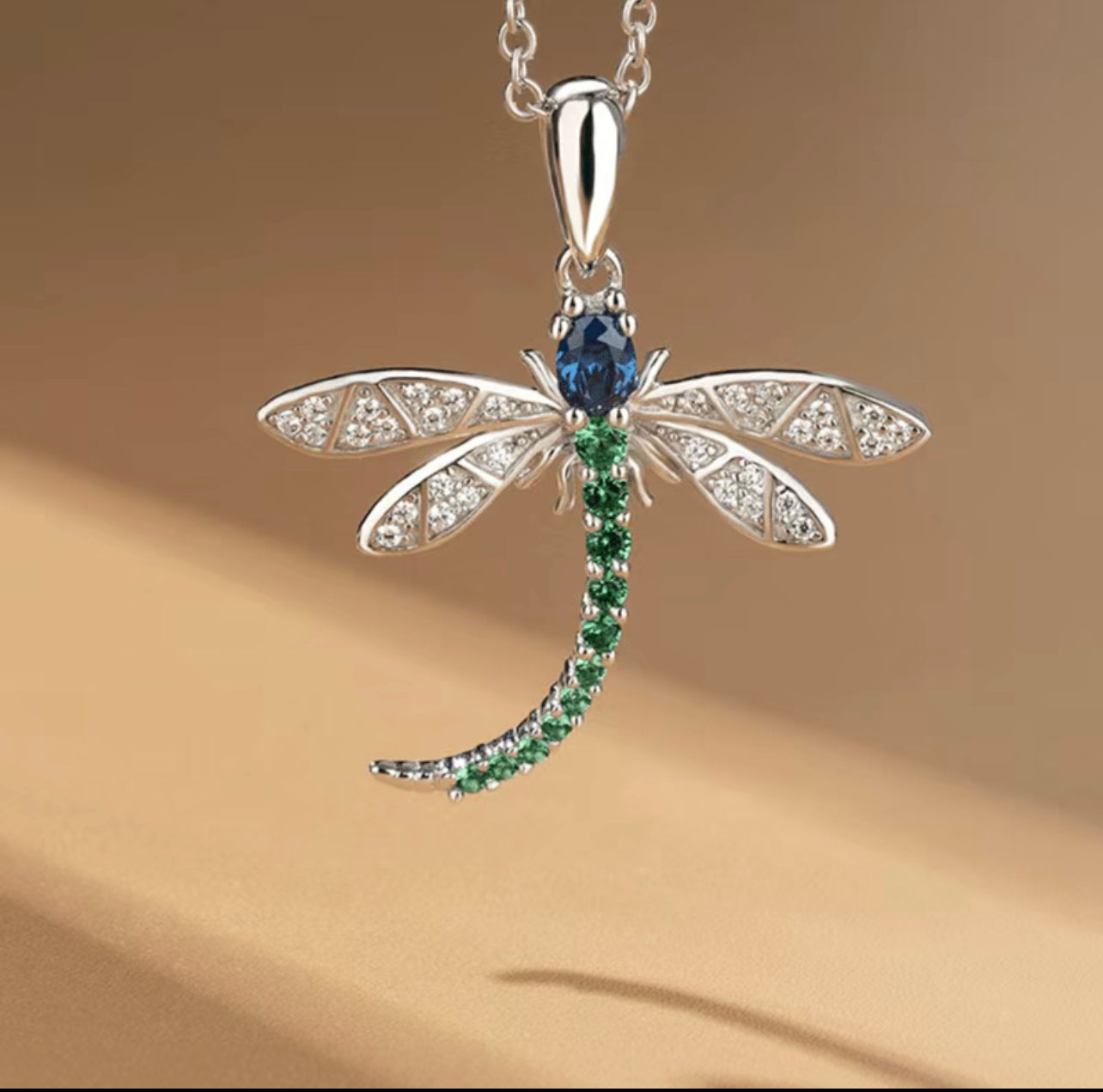 Crystal Dragonfly pendant necklace