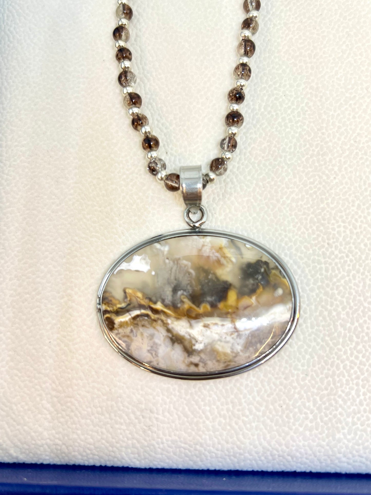Natural moss agate pendant