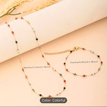 Load image into Gallery viewer, Natural color stone floating necklace and bracelet
