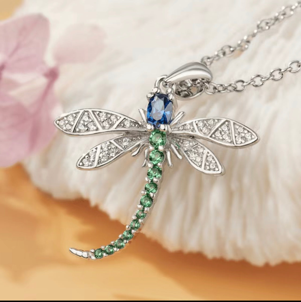 Crystal Dragonfly pendant necklace