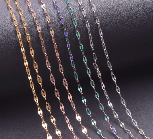 304 stainless steel lips chain in gold plated