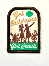 Load image into Gallery viewer, Girl Scouts vintage get outdoors sew-on patch
