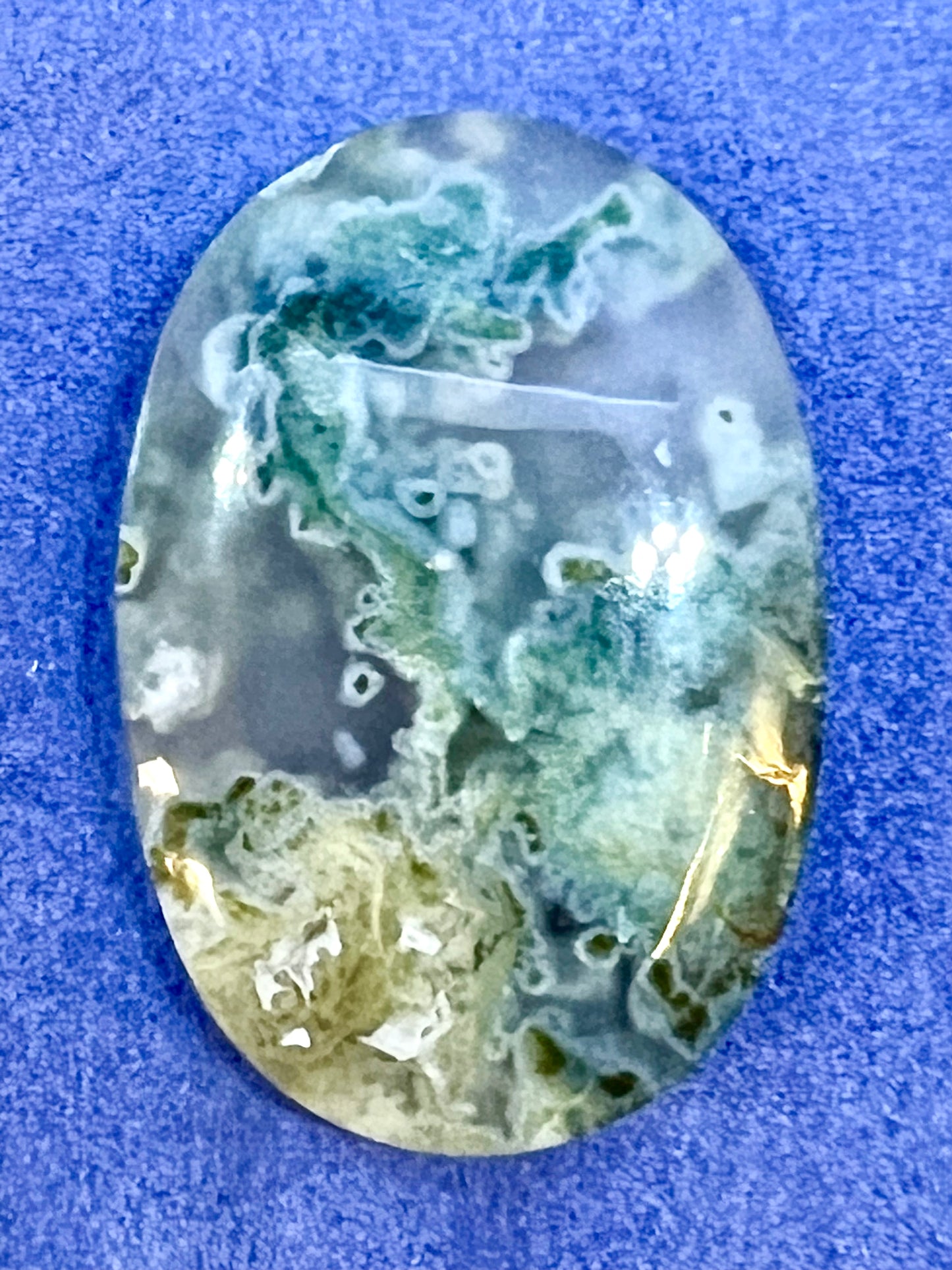 Natural green moss agate
