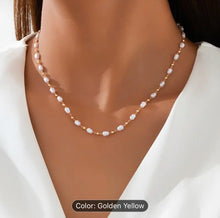 Load image into Gallery viewer, 18k gold plated faux freshwater pearl necklace
