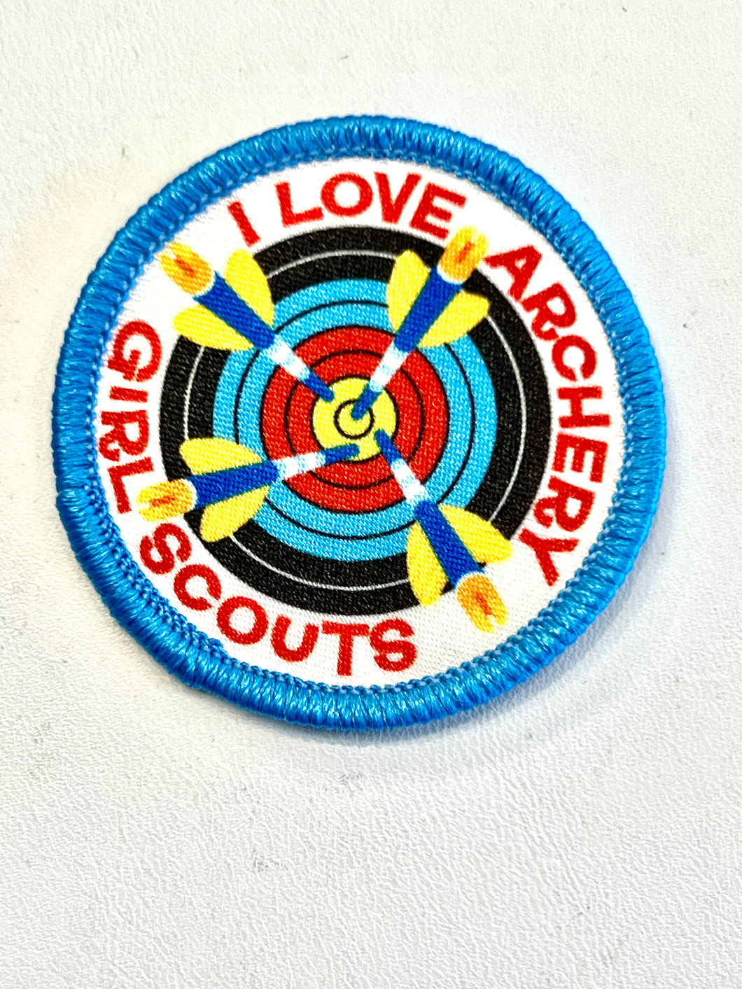 Girl Scouts I love archery fun patch