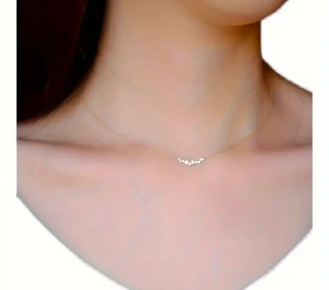 Simple design cubic zirconia necklace