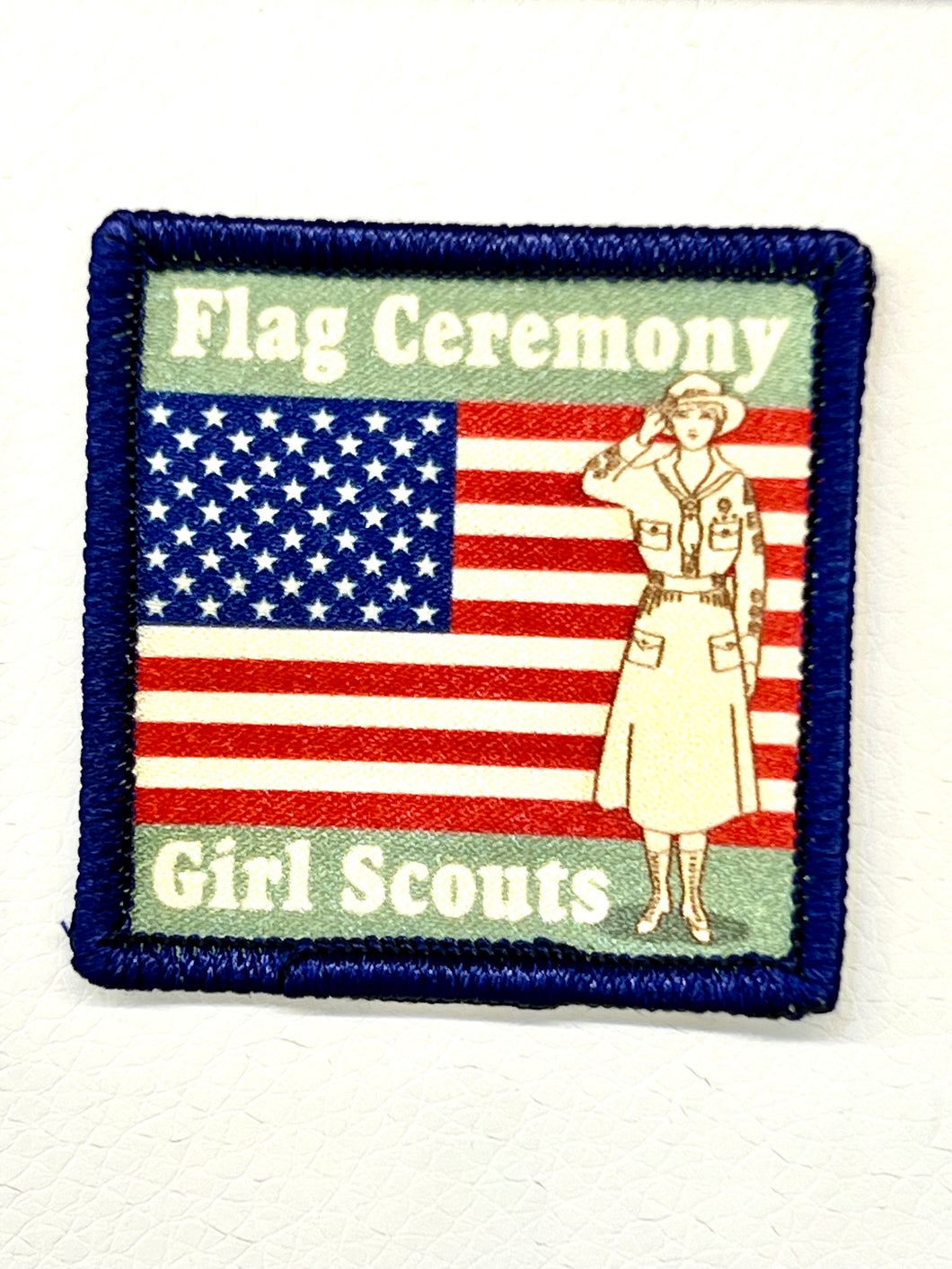 Girl Scouts vintage flag ceremony sew on patch