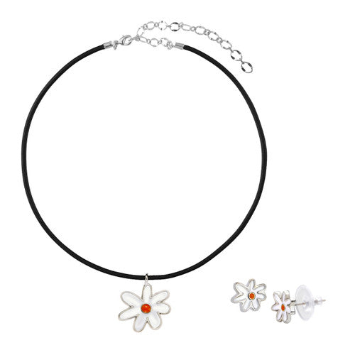 Daisy Earrings and Necklace Set