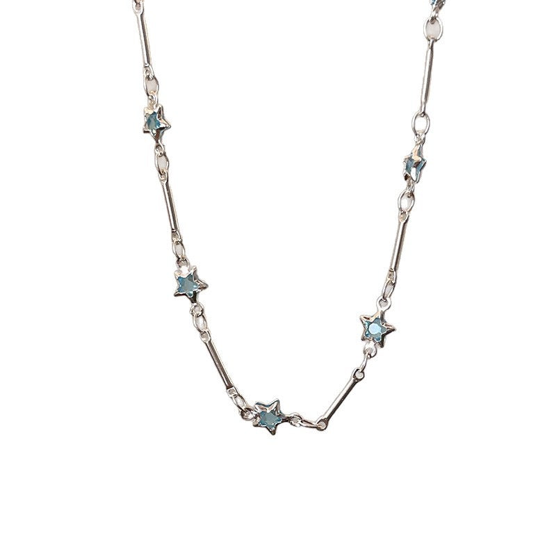 Light blue crystal station necklace