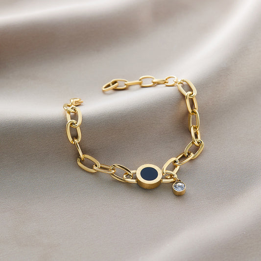 Paper clip gold plated bracelet