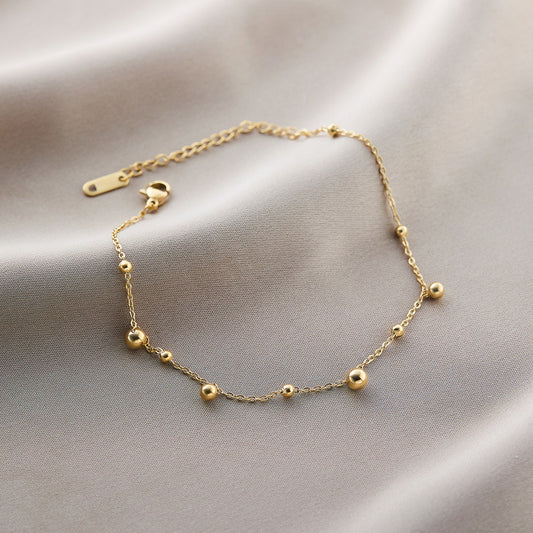 Floating station gold plated anklet