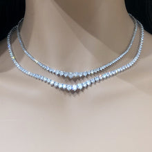 Load image into Gallery viewer, Graduated 3-5mm cubic zirconia tennis necklace
