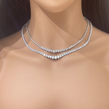 Load image into Gallery viewer, Graduated 3-5mm cubic zirconia tennis necklace
