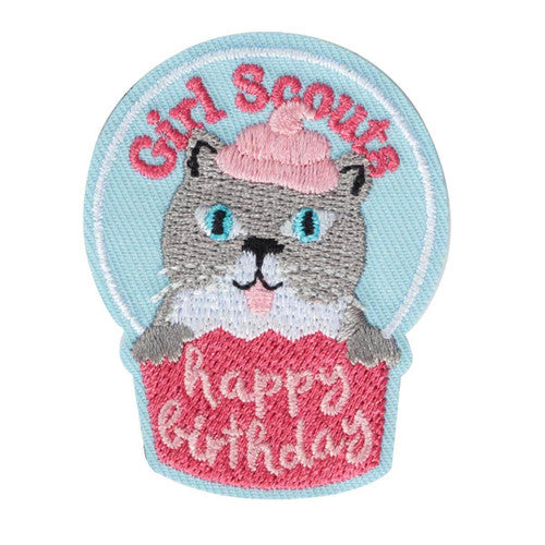 Cupcake Kitten Birthday Iron-On Patch