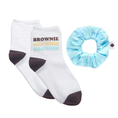 Brownie Crew Socks and Scrunchie Set