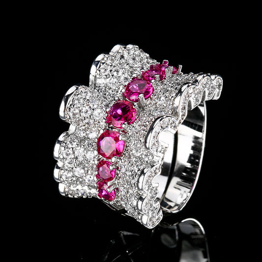 Stunning ribbon design ring in 18k gold plated