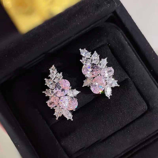 Blossom pink cubic zirconia earrings