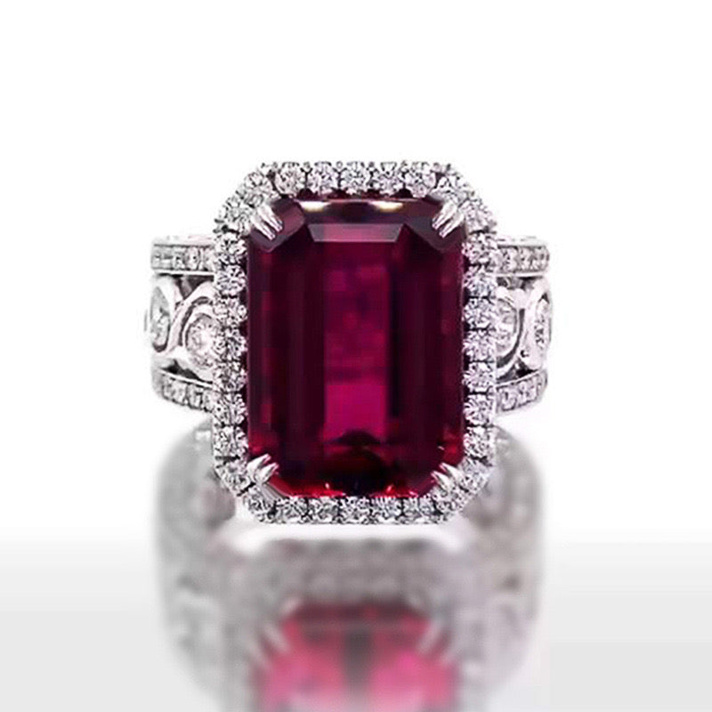 Red Crystal cubic zirconia ring