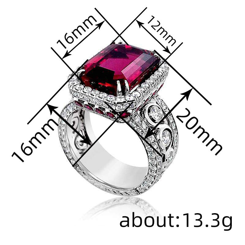Red Crystal cubic zirconia ring