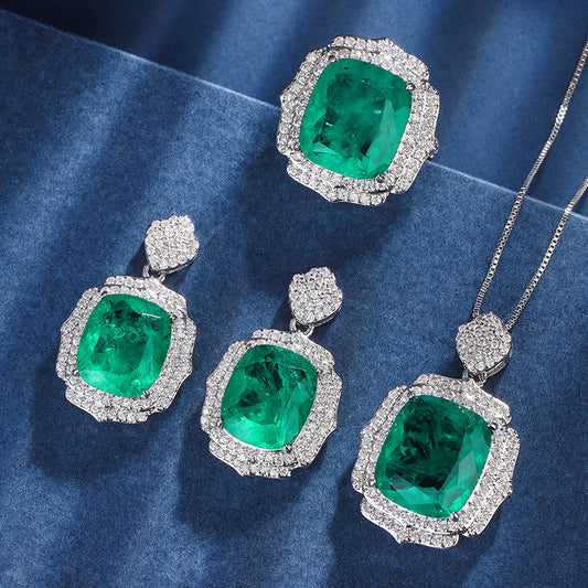 Imitation emerald earrings only