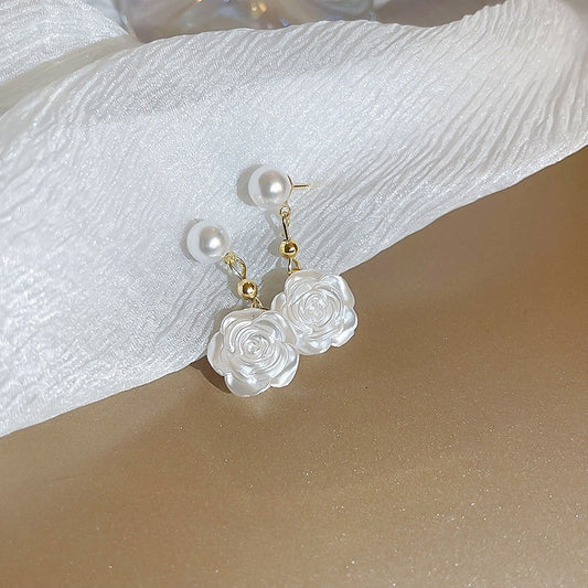 Little acrylic rose drop earring