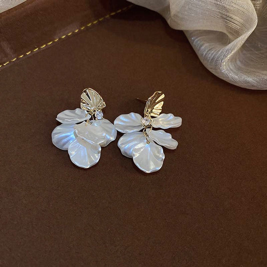 Delicate pedal drop earrings