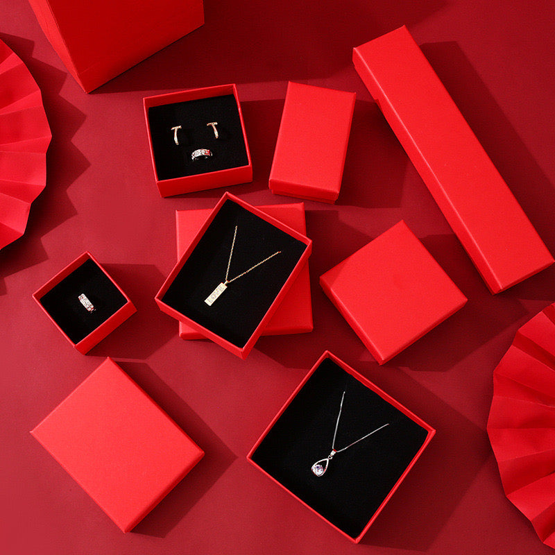 Red jewelry box and bag