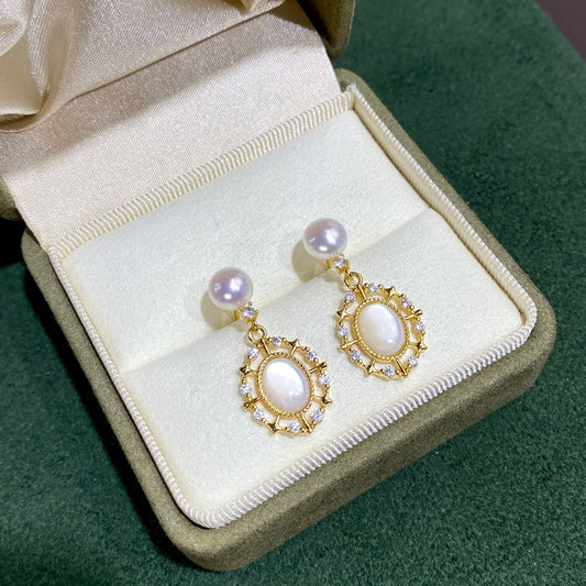 Natural freshwater jellyfish earrings