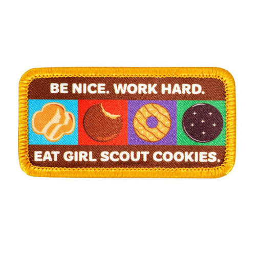 Be Nice Work Hard Eat Cookies Sew-On Patch