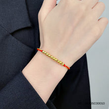 Load image into Gallery viewer, 3D hard gold perfect light beads (about 4mm) lucky red rope adjustable finished bracelet
