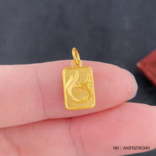 Load image into Gallery viewer, 24k pure gold Ancient method solid dragon year zodiac dragon tablet dragon scale fortune medal fortune square medal pendant
