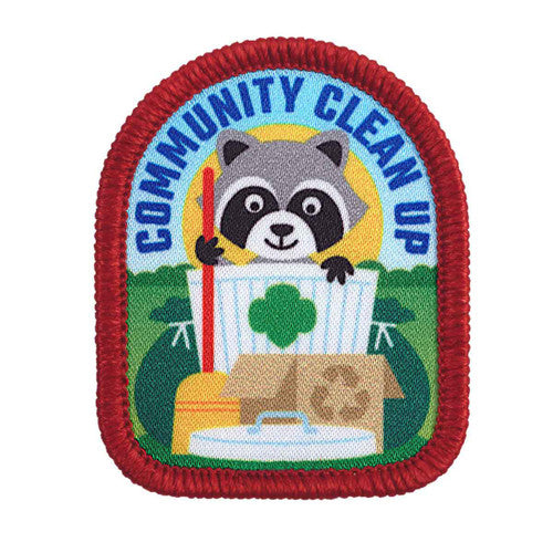 Community Clean Up Raccoon Sew-On Patch
