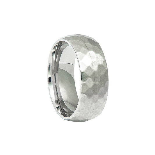 Custom make 8 mm sterling silver hammer finish wedding band