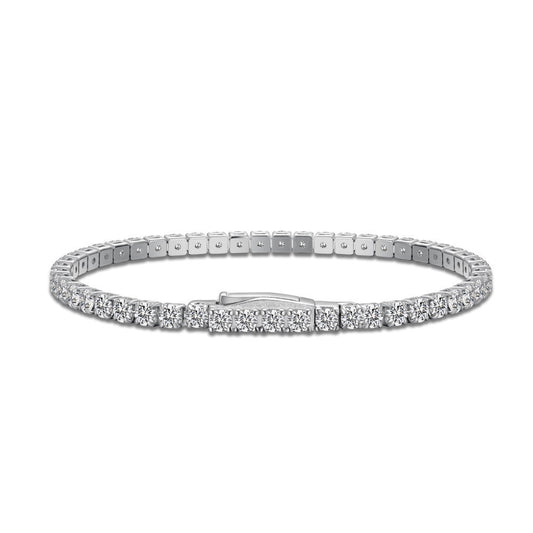 Sterling silver 2.5mm moissanite tennis bracelet  with hidden clasp