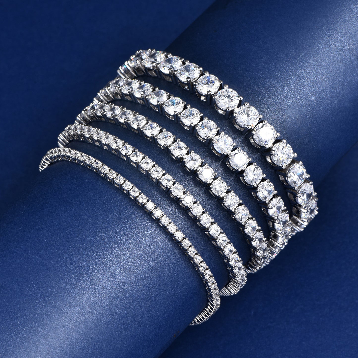 Cubic zirconia tennis bracelet platinum plated