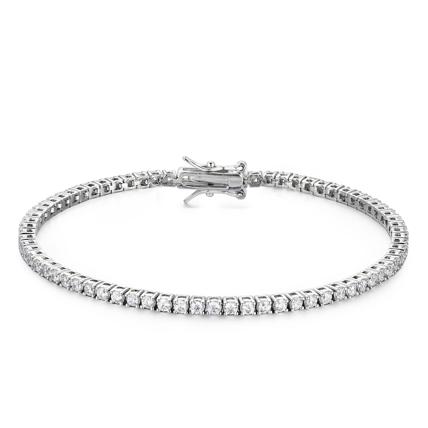 Cubic zirconia tennis bracelet platinum plated