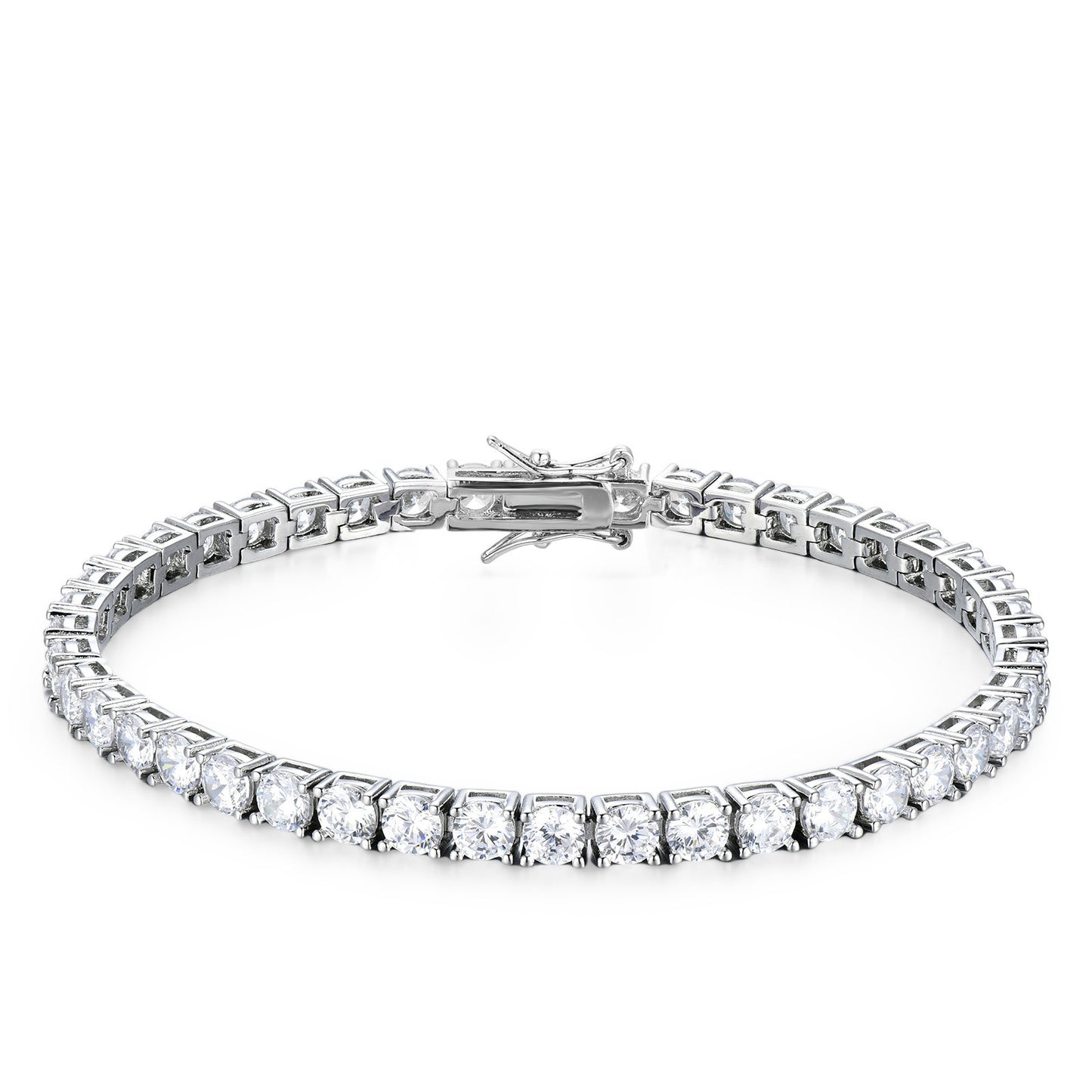 Cubic zirconia tennis bracelet platinum plated
