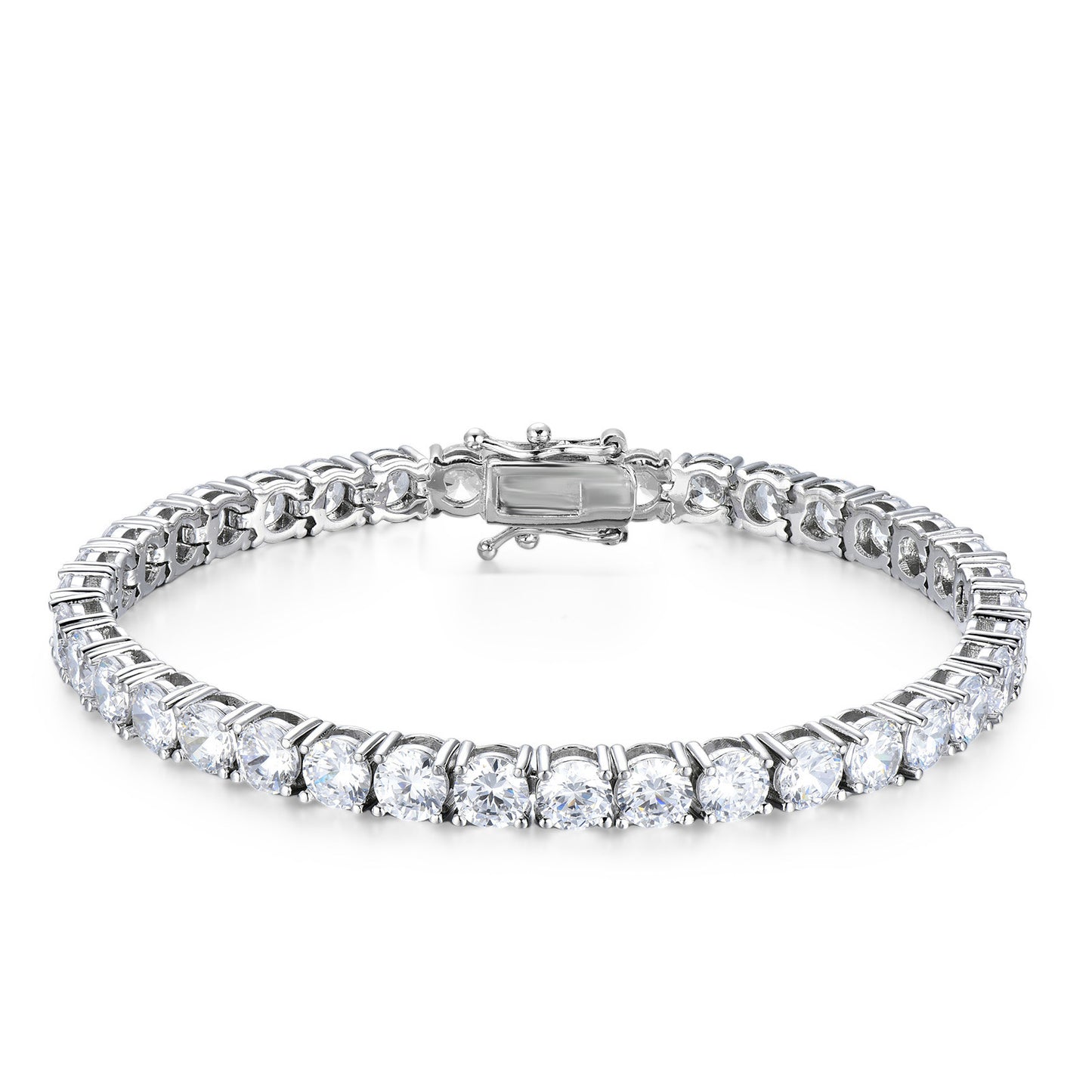 Cubic zirconia tennis bracelet platinum plated