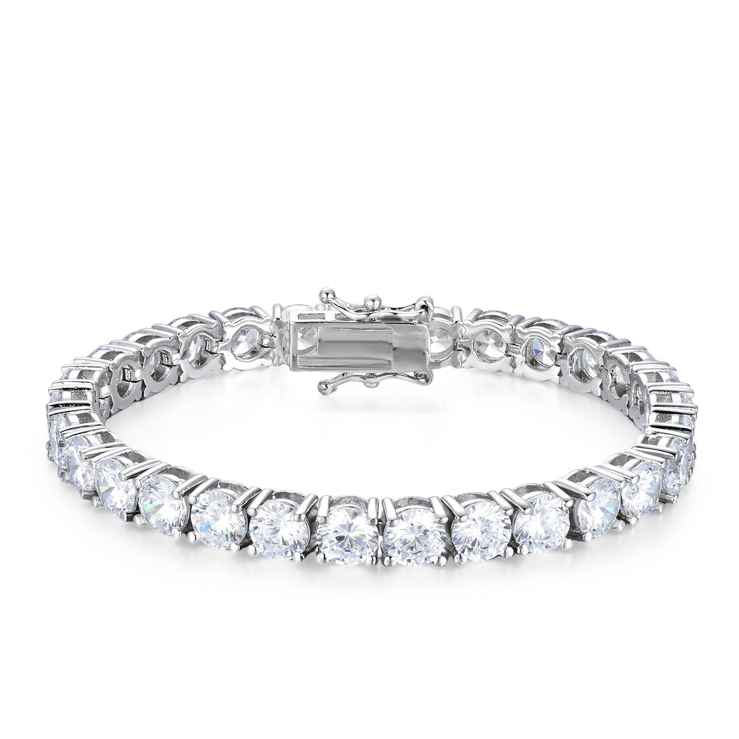 Cubic zirconia tennis bracelet platinum plated
