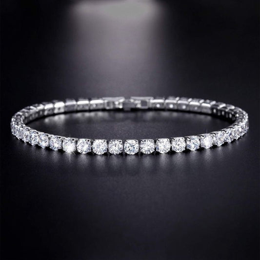 Cubic zirconia line bracelet